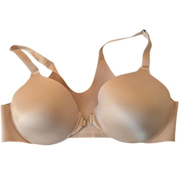 SOMA Front Closure Light Padded Vanishing Back Full Coverage Bra Beige Size 38B - Picture 6 of 9